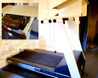 PRECOR Treadmill with custom adjustable reading/swiping shelf $150 or bid #87