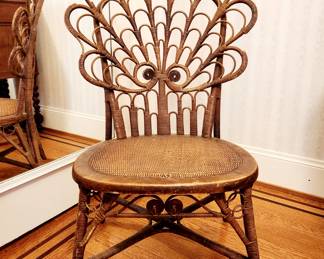Antique Wicker Peacock Chair $185 or bid #131