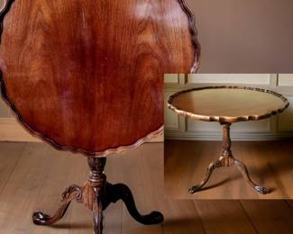 Antique Mahogany Tilt-Top Pie Crust Tea Table bid #99