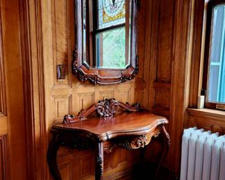 Mahogany Console Table and Mirror Set $425 or bid #41