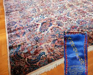 Vintage KARASTAN 100% Wool KIRMAN Rug 22x11 bid #9