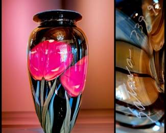 RICHARD SATAVA, Contemporary Art Glass Vase $245 or bid #181