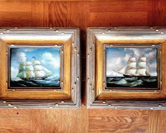 Pair of Clipper Ships, oil on canvas signed COOPER bid #16