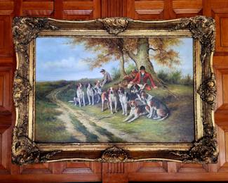 English Hunt, oil on canvas bid #19