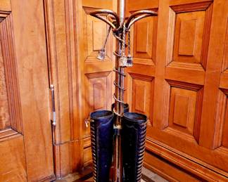 Tripl-Book Victorian Iron Umbrella Stand bid #67