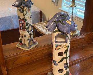 Birdhouse tealight candle holder