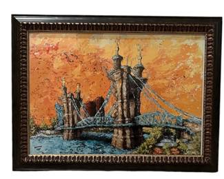 Mike Maydak, Roebling Suspension Bridge, Hand Signed, Dated