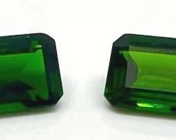 Two Emerald Cut Chrome Diopside 