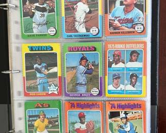 1975 Topps Baseball Cards 170 cards including George Brett and Fred Lynn Rookies 