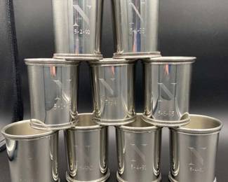 9 Pewter Julep Cups