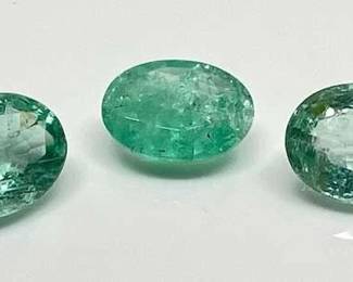 3 Oval Colombian Emeralds