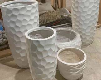 Matching White Ceramic Planters