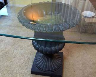 Glass Top Table On Urn Base