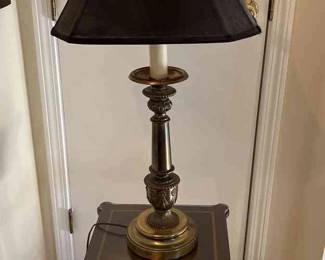 Bombay Company Pedestal Wood Side Table With Patterned Inlay