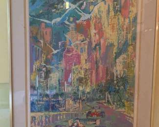 Signed LeRoy Nieman Car Racing Print