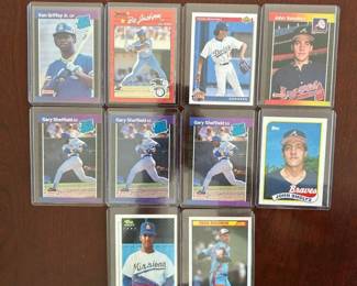 Baseball Card Lot Includes Ken Griffey Jr. rookie, John Smoltz rookie, and other stars