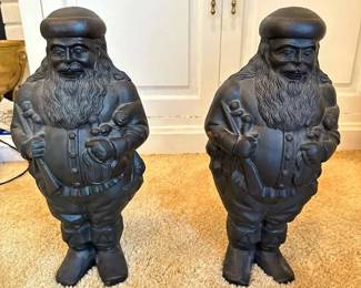 Cast Iron Santa Claus Andirons