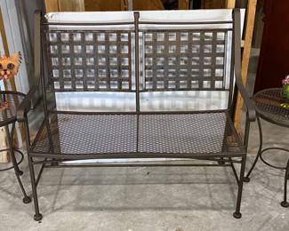 Wrought Iron Loveseat Plus Two End Tables