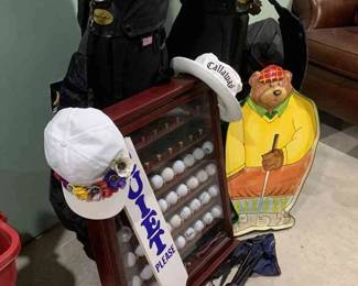 2 Sets Of RAM Golf Clubs one Womens, Autographed Golf Balls, And Golfthemed Items