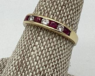 14k Gold w/Rubies & Diamonds