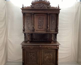 Antique Oak Hutch Sideboard
