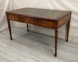 Mahogany Leather-Topped Desk