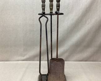 Arts & Crafts Cast Iron Own Fireplace Set