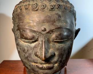 Antique Bronze Buddha Head