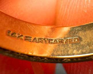 14K Gold Art Carved Ring