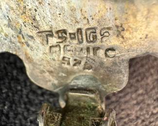 Sterling Silver Pin & 2 Pair of Sterling Silver Earrings