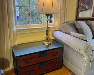 Red 2 Drawer Tonsu Trunk / End Table (pr)