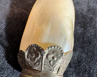 Antique Sterling Silver & Shell Pendant