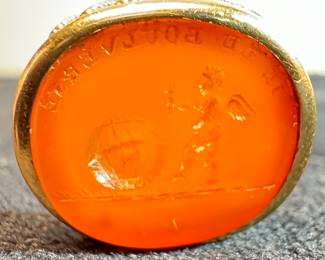 10K Carnelian Intaglio Ring