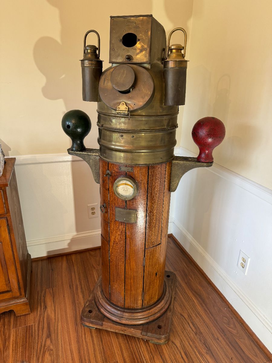 Antique Kelvin & Hughes LTD English Nautical Pilot House Binnacle