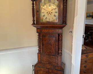 Mid-19th Century Hand Painted English Grandfather Clock / The Hambleton Birkenhead
