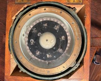Antique  Nautical Maritime Navigational Royal Navy compass - Patt 0195 in original case