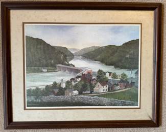 Framed Original "Harpers Ferry" Lithograph Signed Robert Tuckwiller 351/900