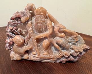 Vintage Soapstone Happy Buddha carved figure