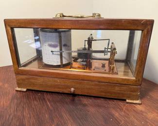 Antique Marine Barograph in original case