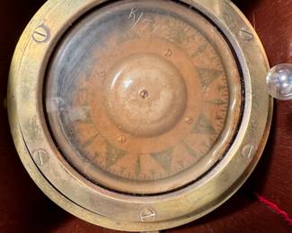 Antique Nautical Maritime Navigational Compass in original case