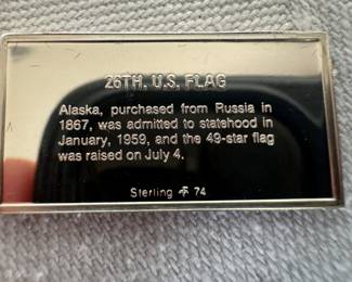 Franklin Mint Sterling Silver Ingot American Flag Collection