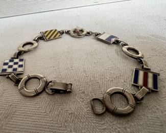Sterling Silver Nautical Flag Bracelet