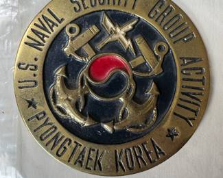 U.S. Naval Security Group / Pyongtaek Korea Brass Placard