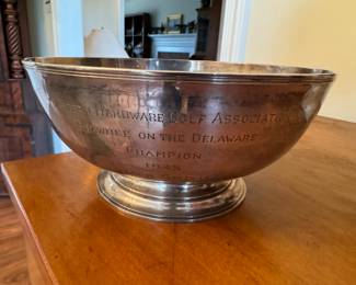Tiffany & Co. Sterling Silver Bowl With Golf Tournament Inscription 