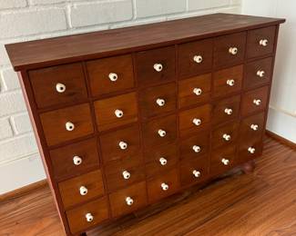 Antique 30 Drawer Apothecary Cabinet (12"D x 31"W x 23-1/2"H)