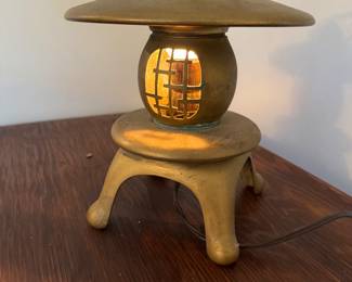 Vintage Brass Electrical Pagoda Lantern