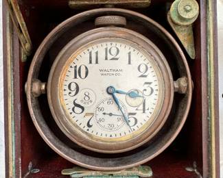 Waltham Watch Co. Nautical Chronometer Ships Clock
in original case