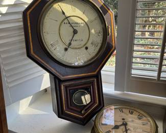 Seth Thomas Octagonal School House Clock C/A 1885 & Kelvin Bottomley & Baird Clock 