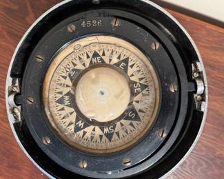Antique Hand Nautical Maritime Navigational Compass with Cover 