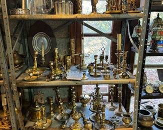 Massive Brass Candlestick Stockpile